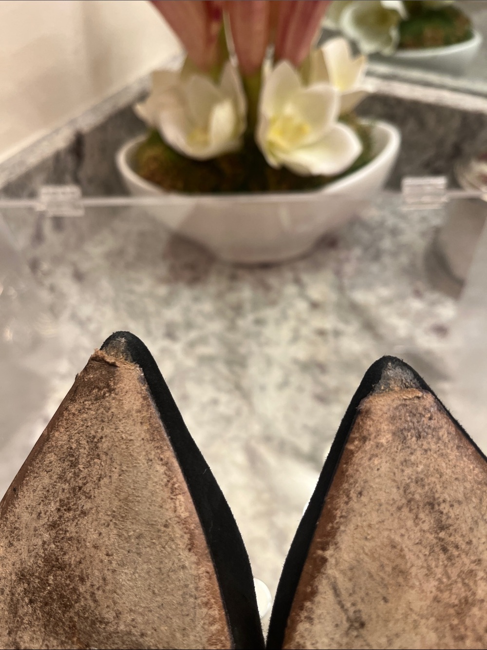 Jimmy Choo Black Suede Pointed Pumps with V-Cut - Picture 6 of 8